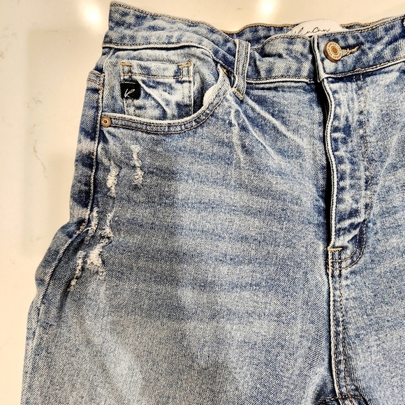 KanCan Maurices Hi Rise Destroyed Stretch Light Wash Raw Ankle Crop Jeans 28 - Picture 7 of 13